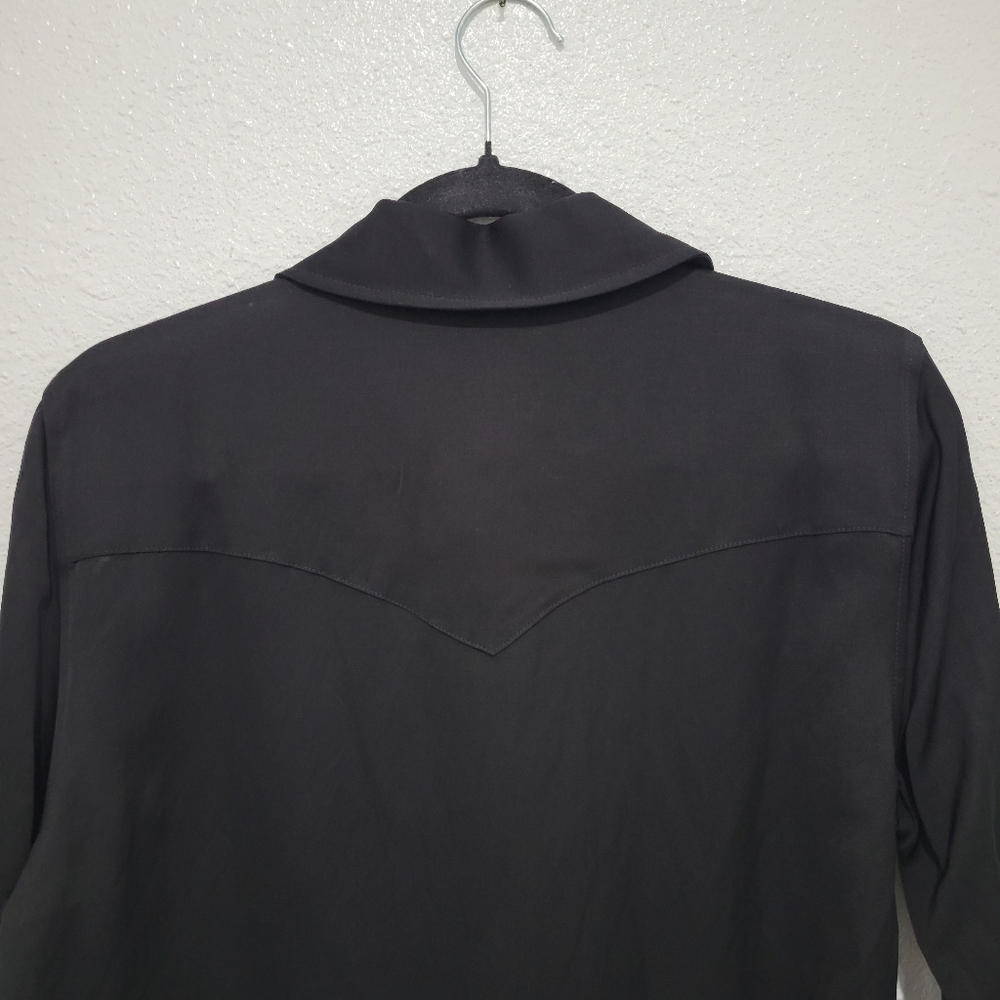 Madewell Western Shirt Linen Blend Size 8 Black NWT NT505 - Picture 7 of 8